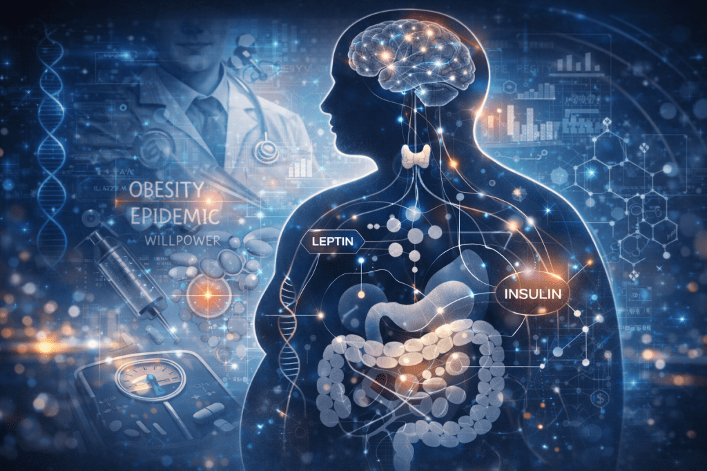 Illustration of human metabolism showing the interaction between brain, hormones, and digestive system in a systemic health context Cambridge Radar